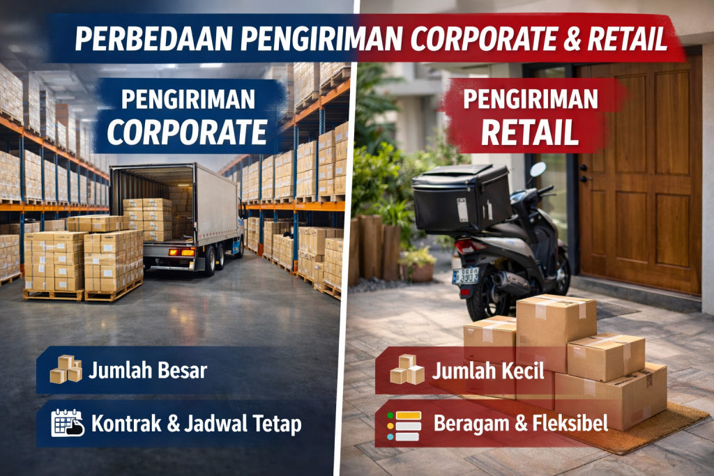 Perbedaan pengiriman corporate dan retail: logistik gudang skala besar dibandingkan pengiriman paket kecil ke rumah